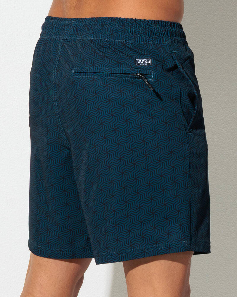 Jacks Kaleidoscope Elastic Waist Board Shorts for Mens