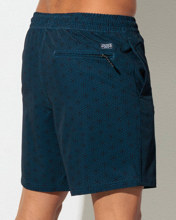 Jacks Kaleidoscope Elastic Waist Board Shorts for Mens