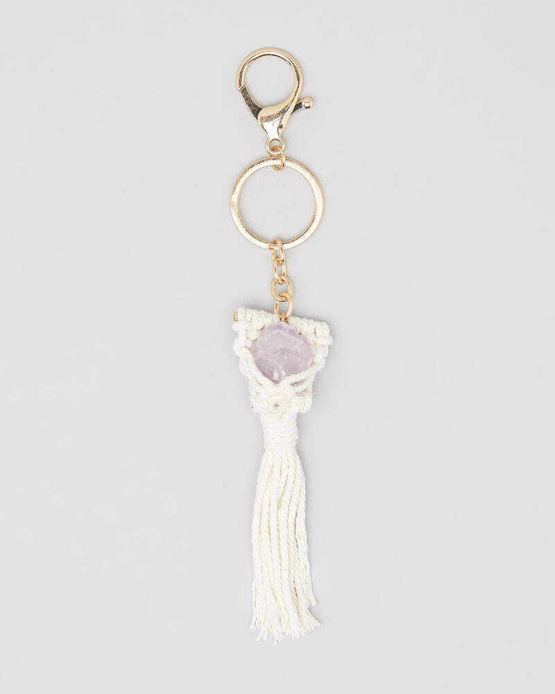 Karyn In LA Macrame Crystal Small Bag Charm for Womens image number null