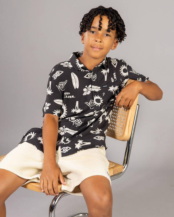 Rip Curl Boys' Island Paradiso Short Sleeve Shirt for Mens