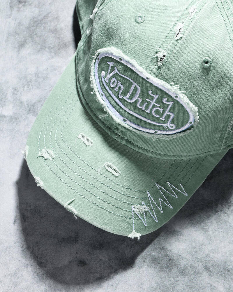 Von Dutch Distressed Zigzag Dad Cap for Mens