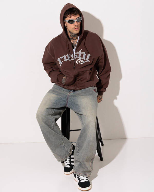 Rusty Freaker Zip Thru Hoodie for Mens