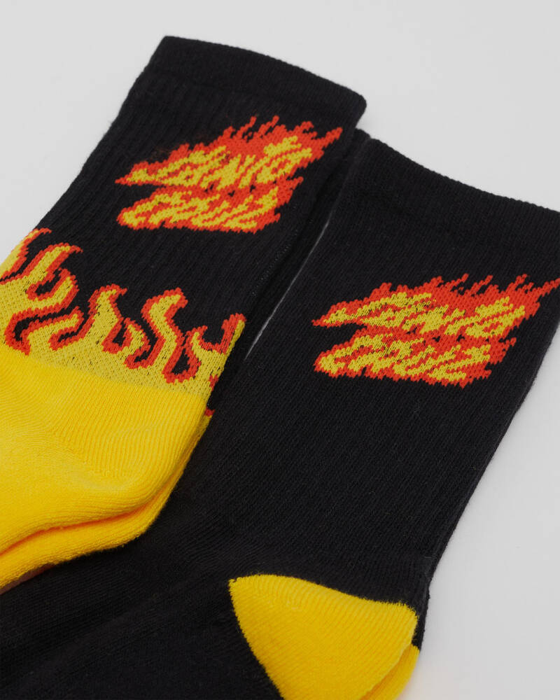 Santa Cruz Boys' Flame Strip Crew Socks 2 Pack for Mens