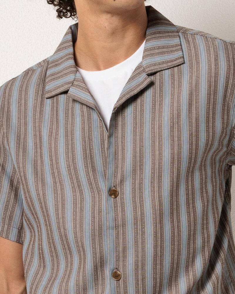 Rhythm Vacation Stripe Short Sleeve Shirt for Mens