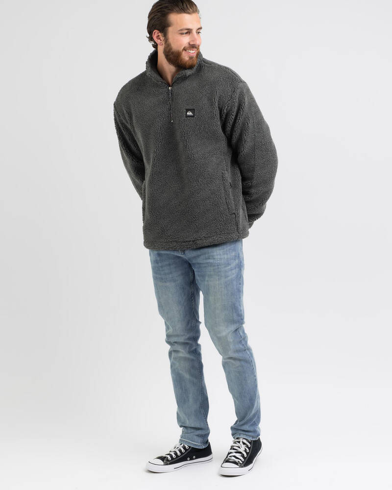Quiksilver Bogong Gum Half Zip Fleece Sweatshirt for Mens