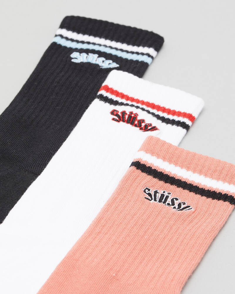 Stussy Stripe Socks 3 Pack for Mens