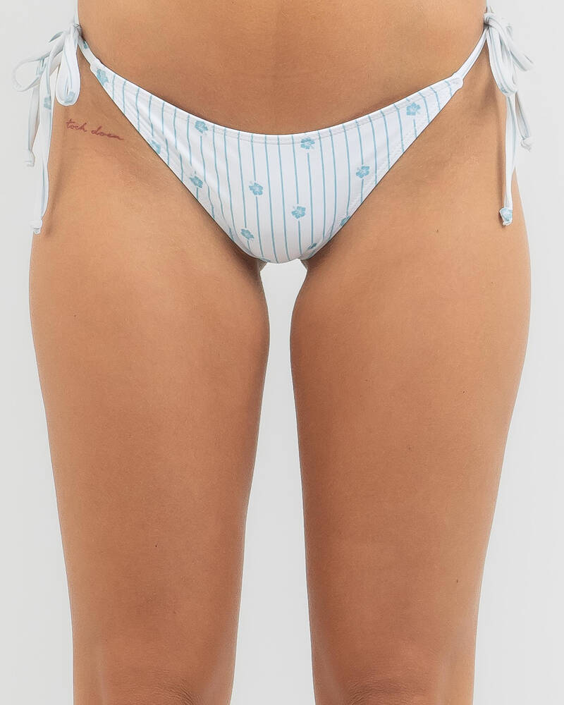 Topanga Hibiscus Stripe Bikini Bottom for Womens