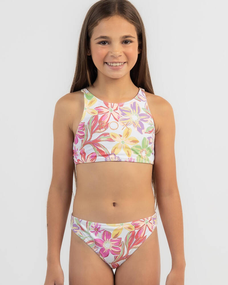 Roxy Girls' Tropical Time Crop Bikini Set for Womens