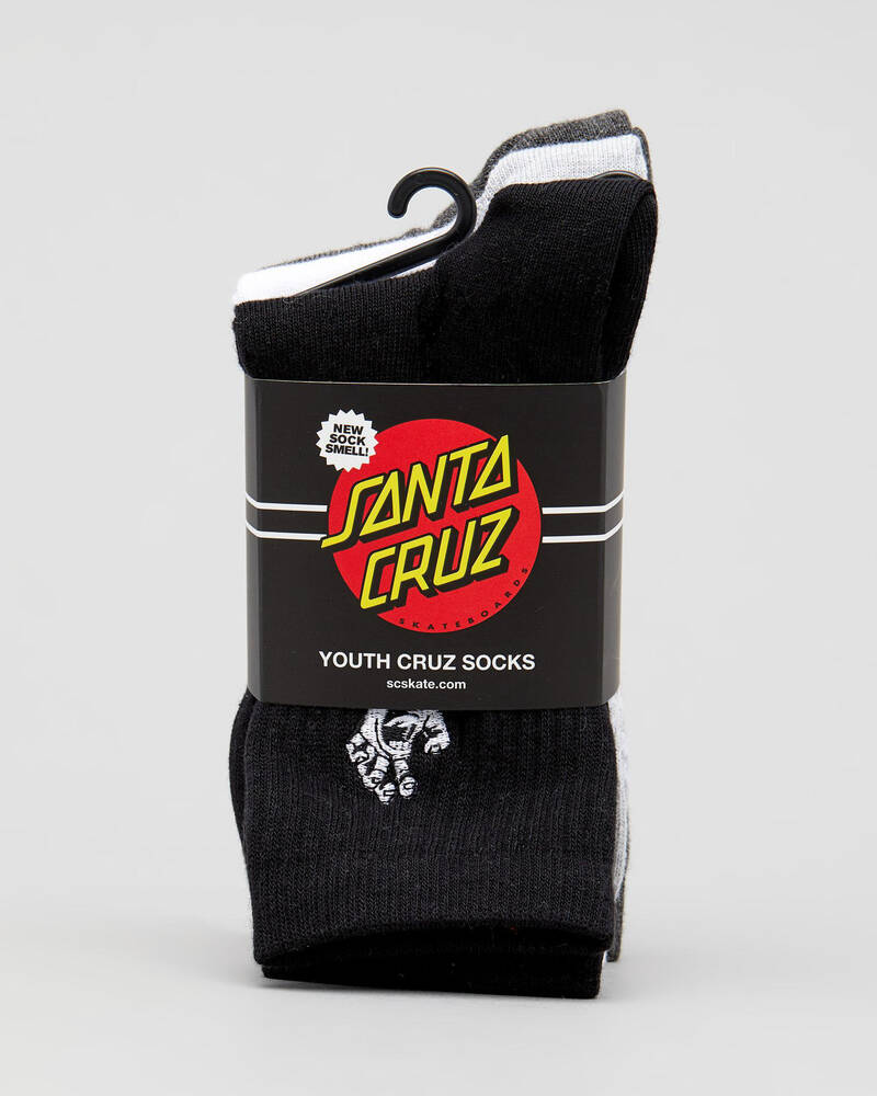 Santa Cruz Youth Mono Hand Socks 4 Pack for Mens