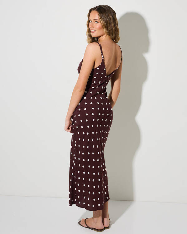 Rhythm Polka Dot Bias Midi Dress for Womens