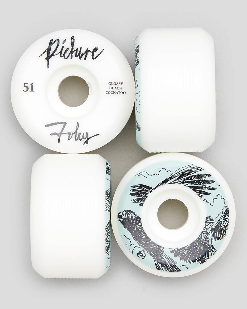 Picture Wheel Company Casey Foley Black Cockatoo 51mm Skateboard Wheels for Unisex