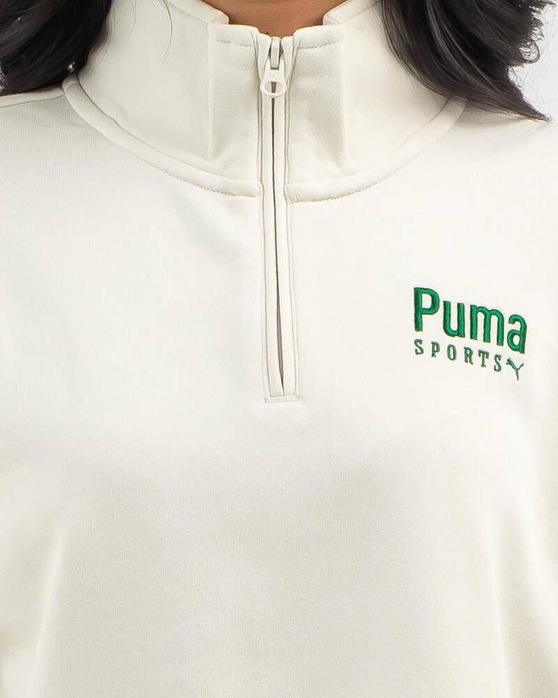Puma Team Half Zip Crew Jumper for Womens