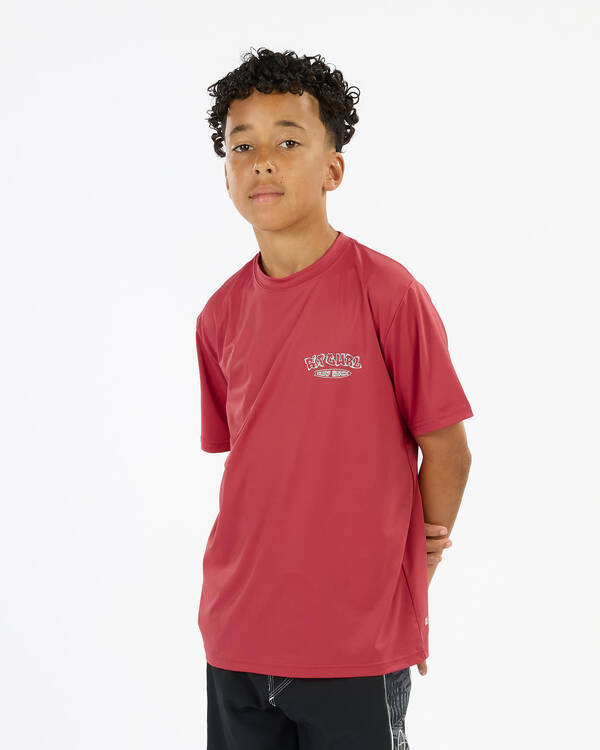 Rip Curl Boys Surf Shack Short Sleeve Rash Vest for Mens
