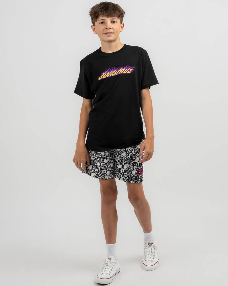 Santa Cruz Boys' Flame Strip Hand T-Shirt for Mens