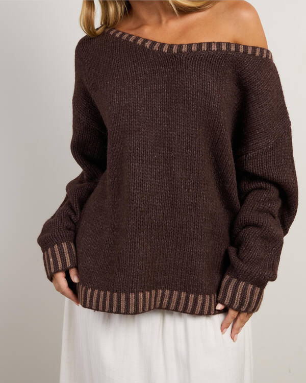 Mooloola Tidal Off Shoulder Knit Jumper for Womens