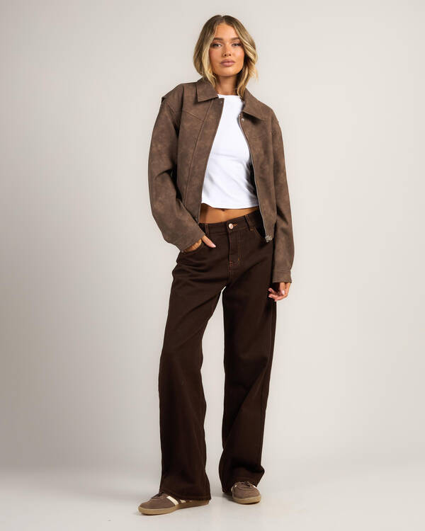 Ava And Ever Brando Faux Leather Jacket for Womens