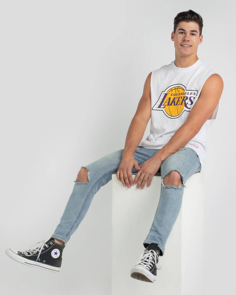 Mitchell & Ness LA Lakers Retro Repeat Muscle Tank for Mens