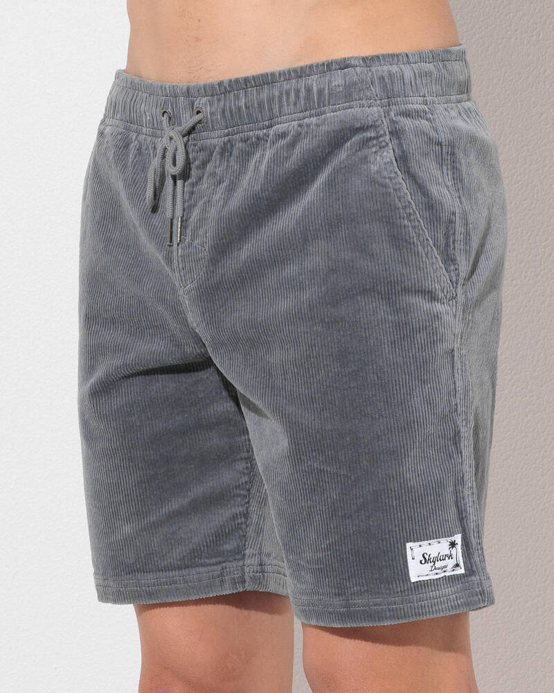 Skylark Shale Elastic Waist Shorts for Mens