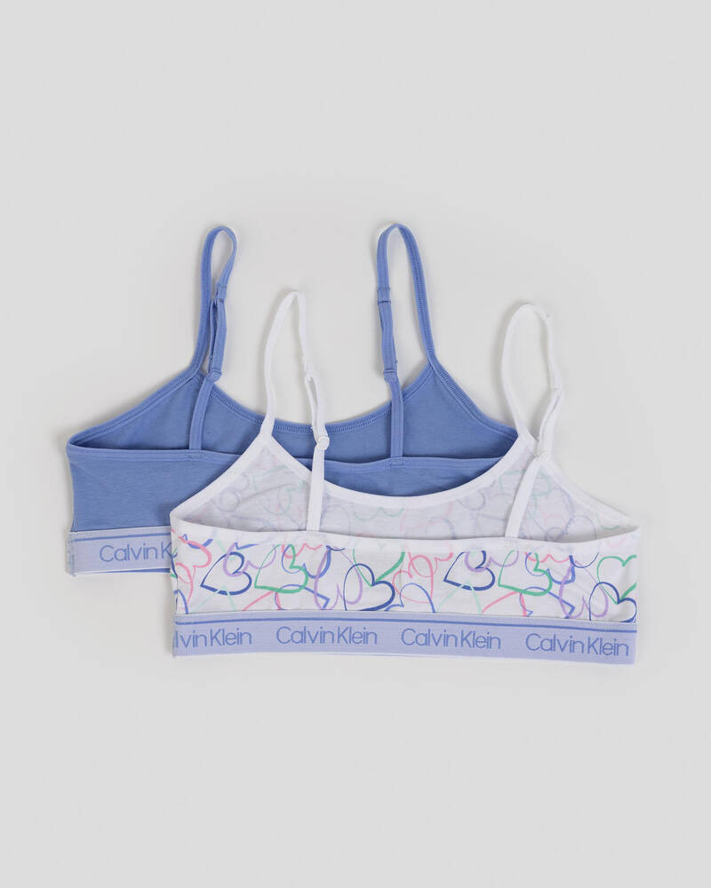 Calvin Klein Girls' Cotton Stretch Cropped Bralette Pack for Womens