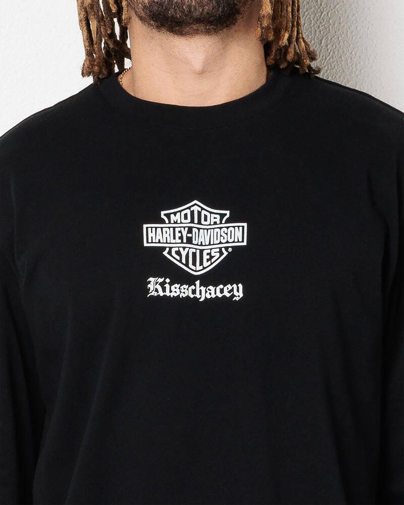 Kiss Chacey Harley-Davidson Flames Long Sleeve T-Shirt for Mens