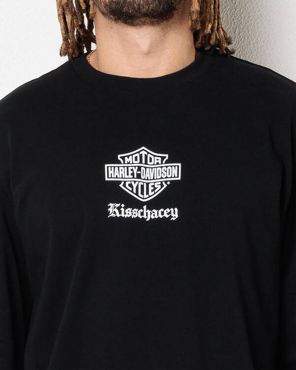 Kiss Chacey Harley-Davidson Flames Long Sleeve T-Shirt for Mens