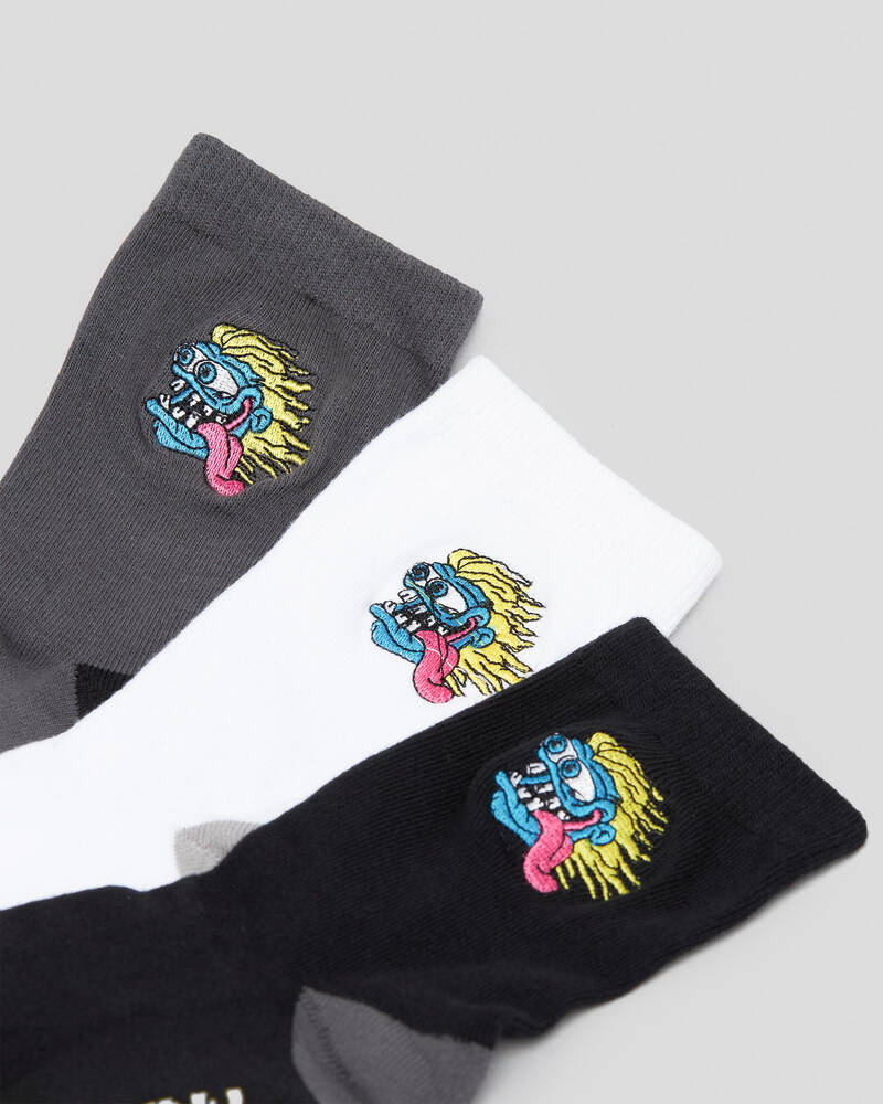 Sanction Boys' Monster Head Socks 3 Pack for Mens