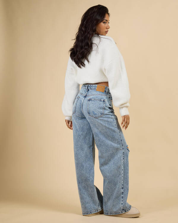 DESU Haze Low Waist Wide Leg Jeans for Womens