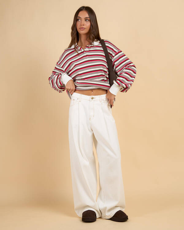 DESU Demi Pleated  Wide Leg Jeans for Womens