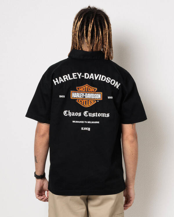 Kiss Chacey Harley-Davidson Customs Short Sleeve Shirt for Mens