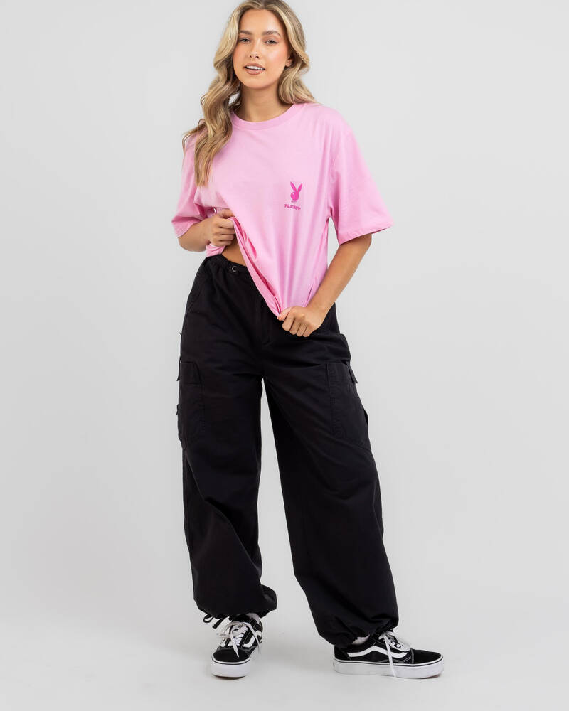 Playboy Linear Classic Bunny Stack T-Shirt for Womens