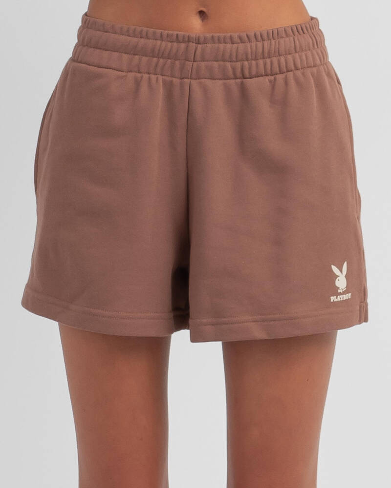 Playboy Bunny Text Track Shorts for Womens