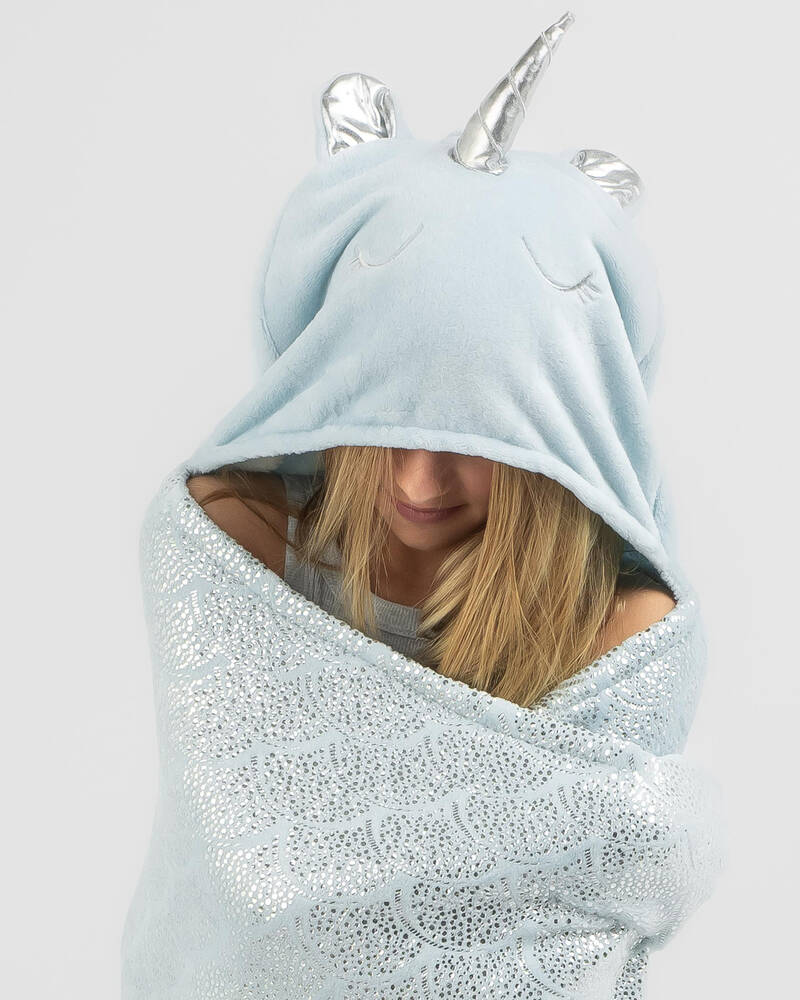 Mooloola Unicorn Hooded Blanket for Womens