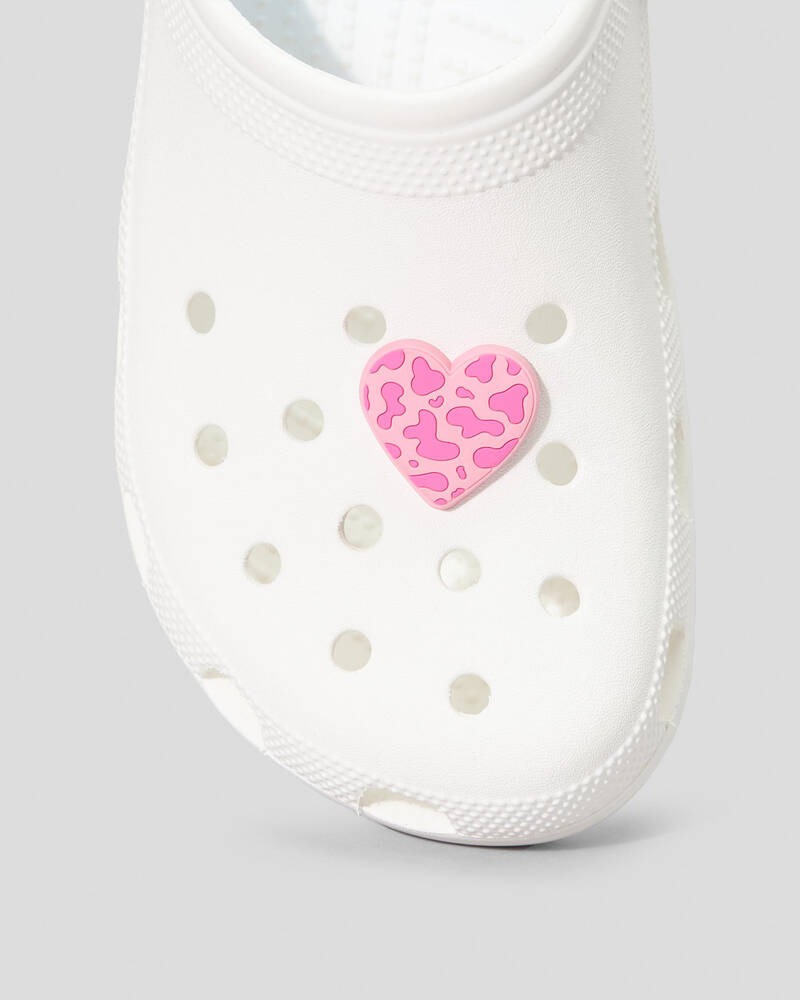 Crocs Pink Tonal Print Heart Jibbitz for Unisex
