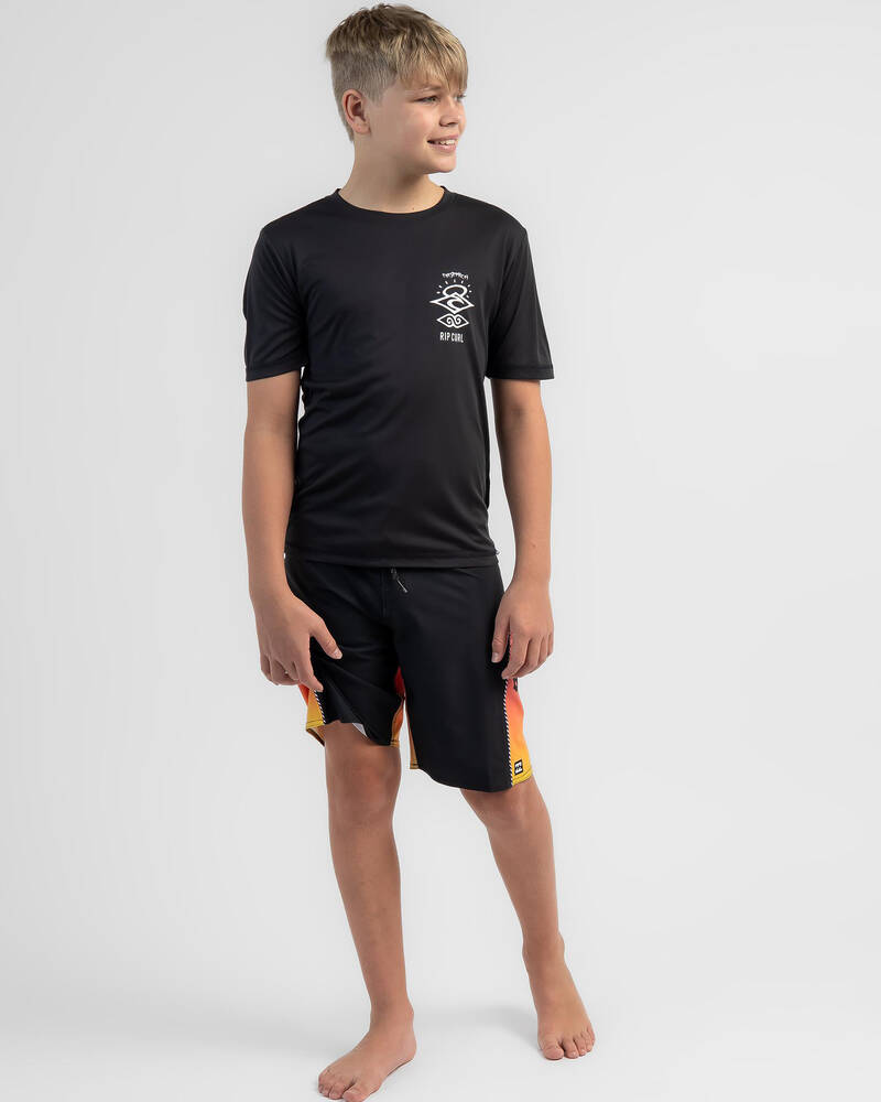 Rip Curl Boys' Icons Surflite Short Sleeve Rash Vest for Mens