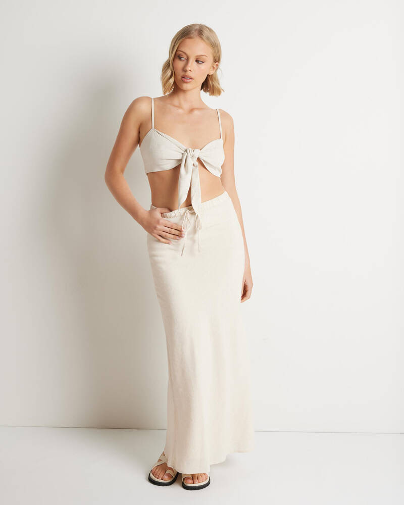 Mooloola Palm Hawaii Tie Front Crop Top for Womens