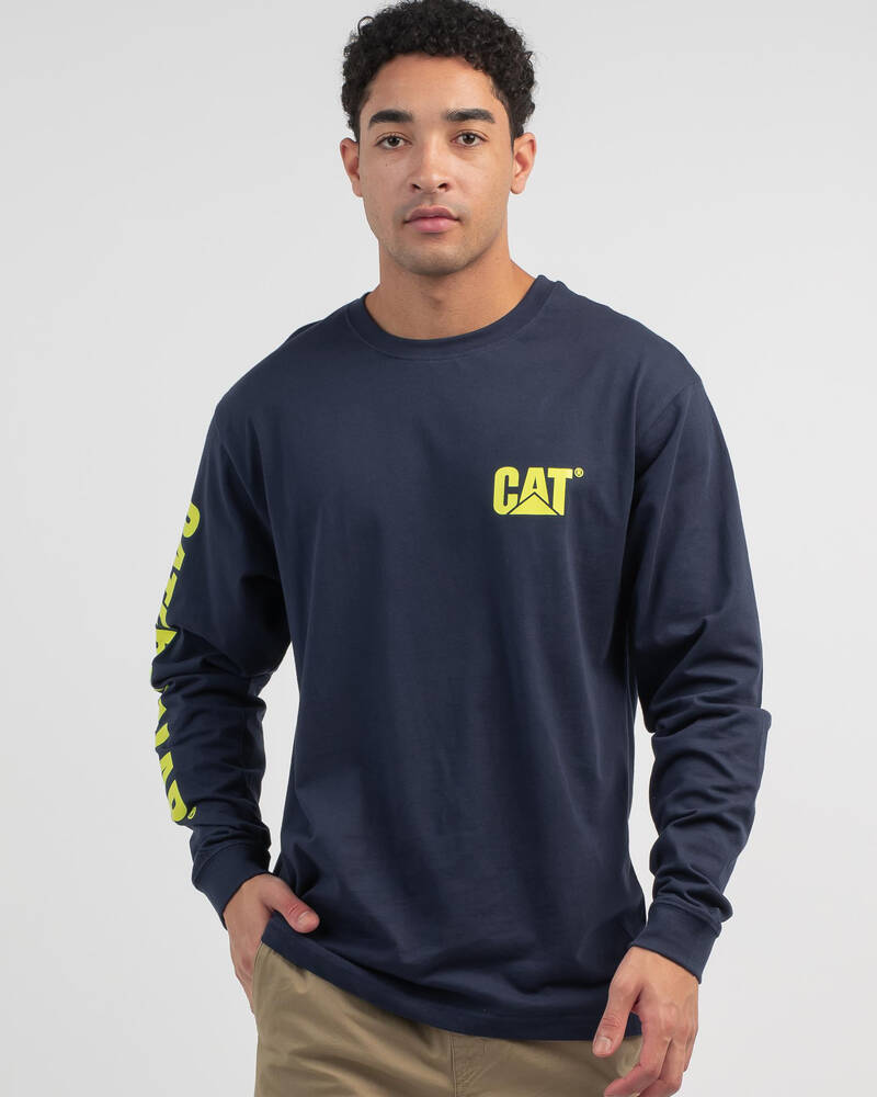 Cat Trademark Banner Long Sleeve T-Shirt for Mens