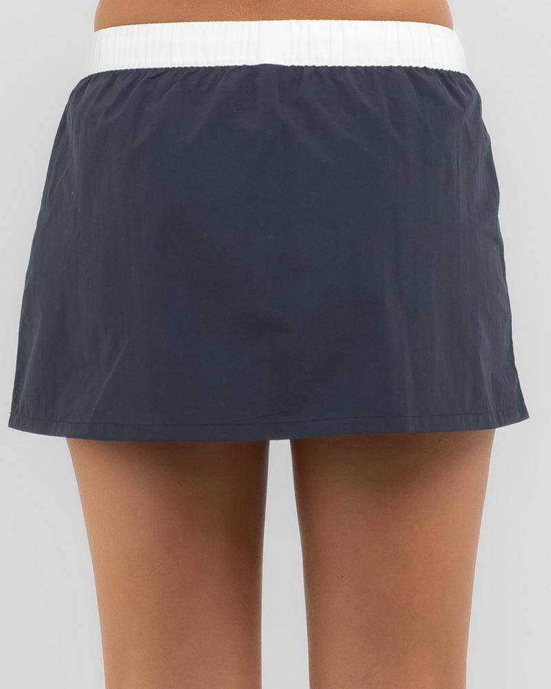 Rusty Double Trouble Elastic Waist Mini Skirt for Womens