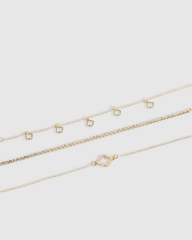 Karyn In LA Baby Clover Charm Anklet Pack for Womens