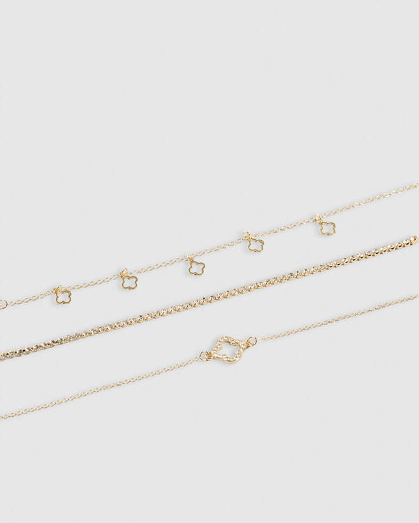 Karyn In LA Baby Clover Charm Anklet Pack for Womens