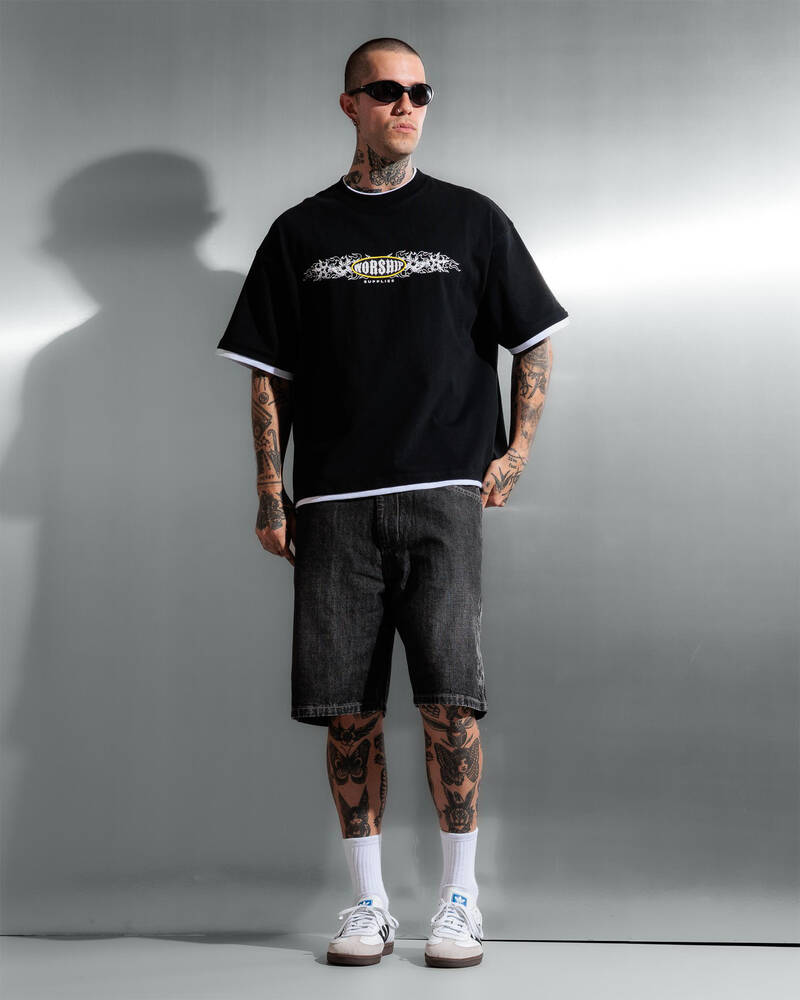 Worship Supplies Tropic Reign Box Crop Layer T-Shirt for Mens