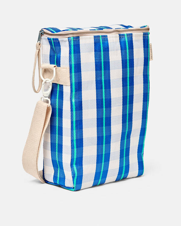 Sunnylife Neon Blue Recycled Nylon Drinks Cooler Bag for Unisex