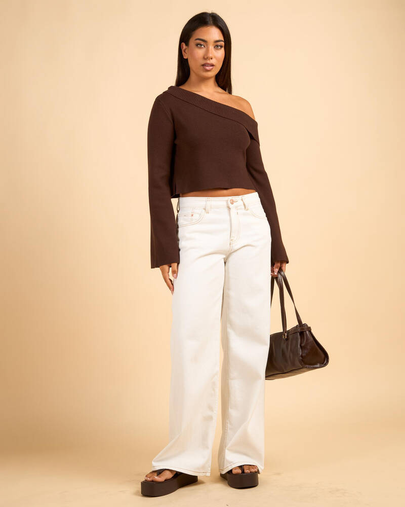 Mooloola Britney Off Shoulder Knit Top for Womens