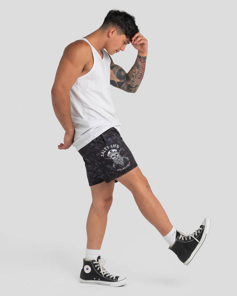 Salty Life Black Beard Mully Shorts for Mens