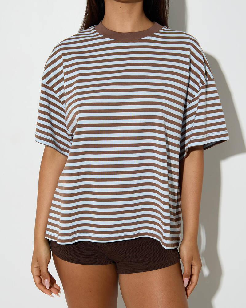 Mooloola Jordie Striped Short Sleeve T-Shirt for Womens