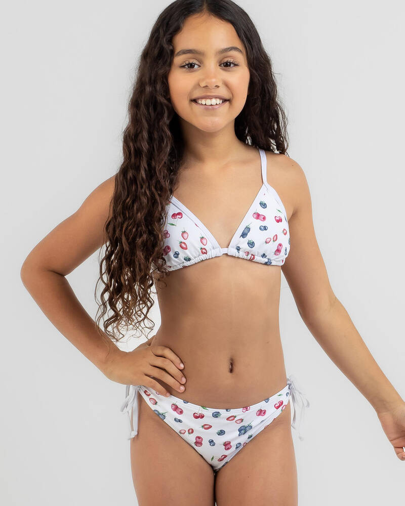 Kaiami Girls' Berry Crush Triangle Bikini Set for Womens