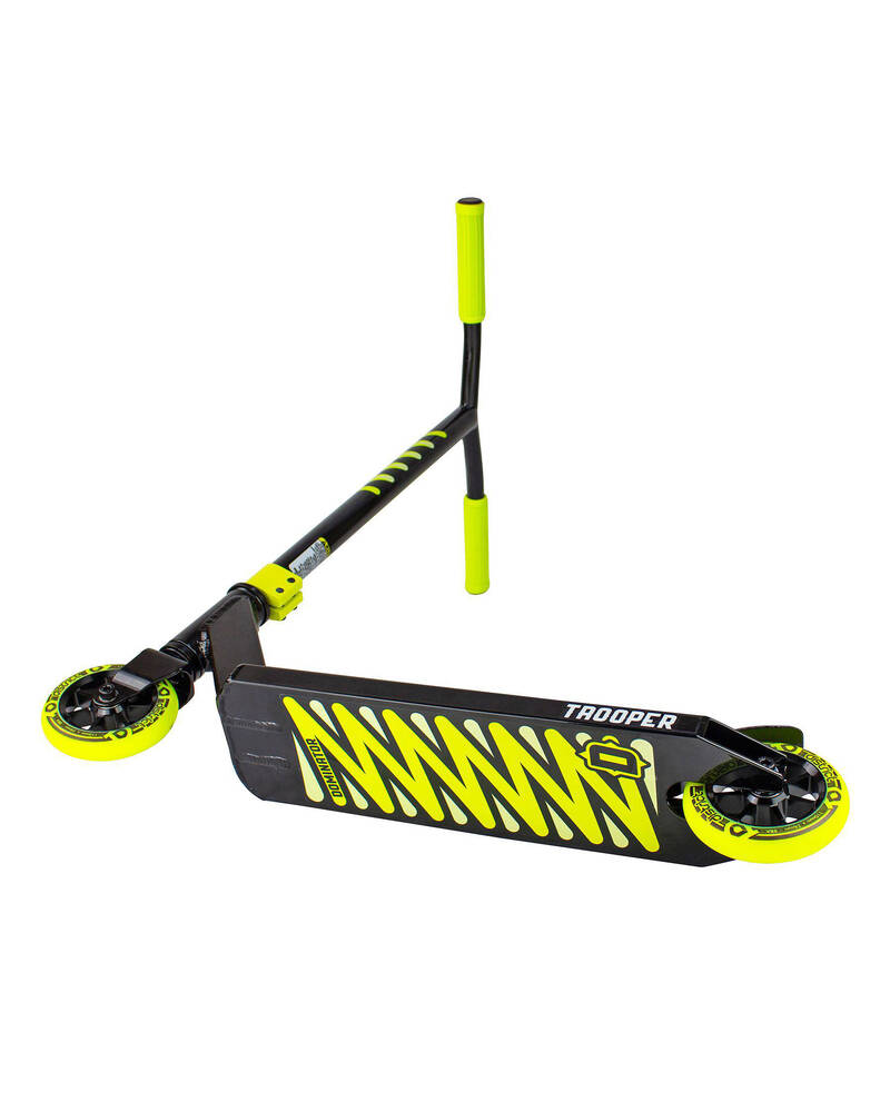 Shop Dominator Scooters Dominator Trooper Scooter In Black Neon Yellow Fast Shipping & Easy