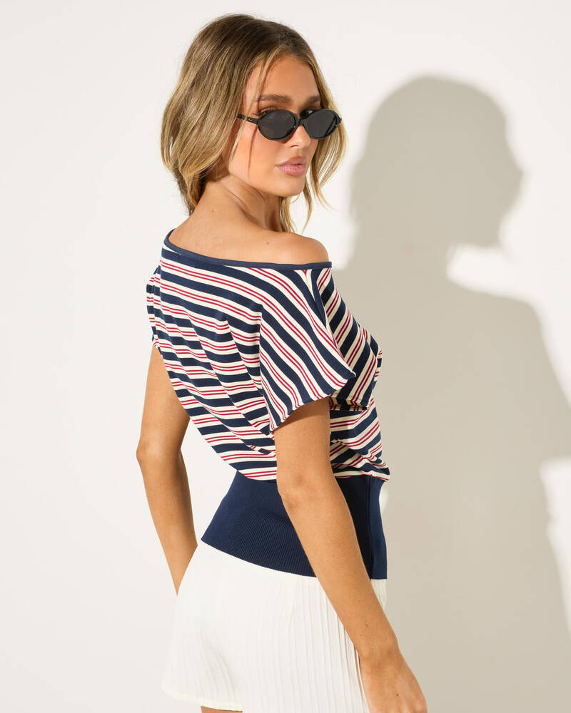 Ava And Ever Levie Stripe Knit Top for Womens