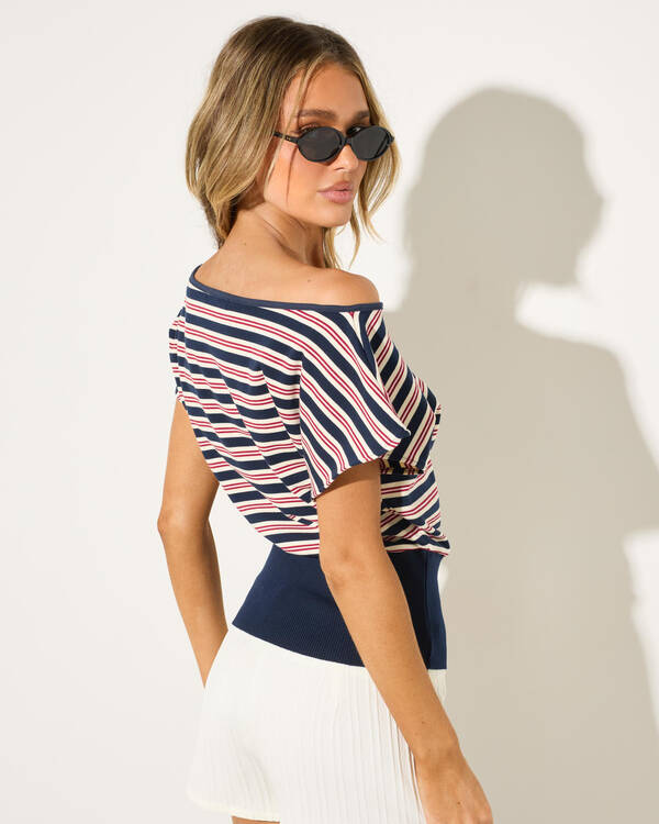 Ava And Ever Levie Stripe Knit Top for Womens