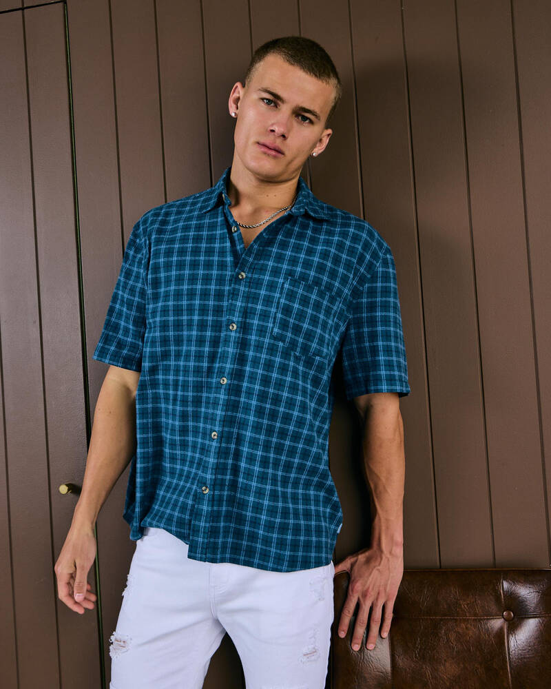 Lucid Gridline Short Sleeve Shirt for Mens
