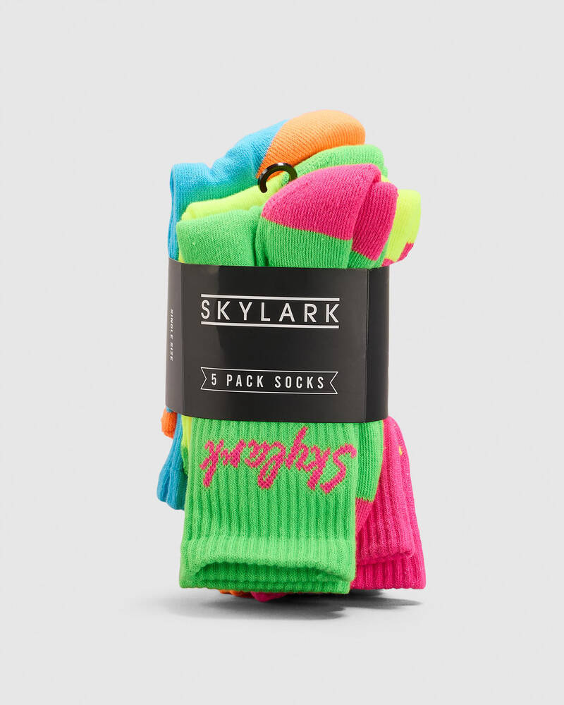 Skylark Boys' Bright Crew Socks 5 Pack for Mens